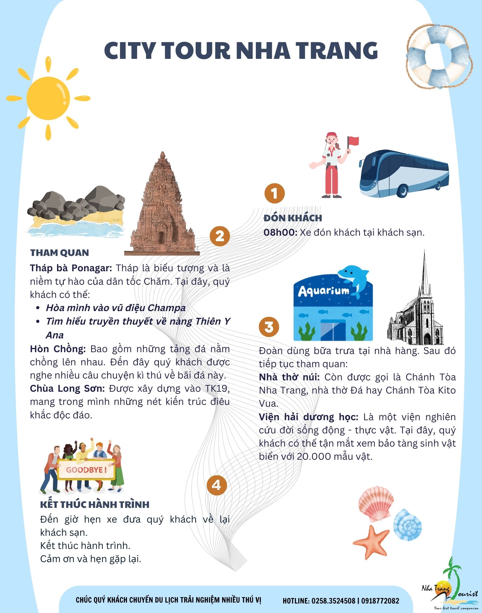 Chi tiết lịch trình City tour Nha Trang 1 ngày tham quan thành phố biển