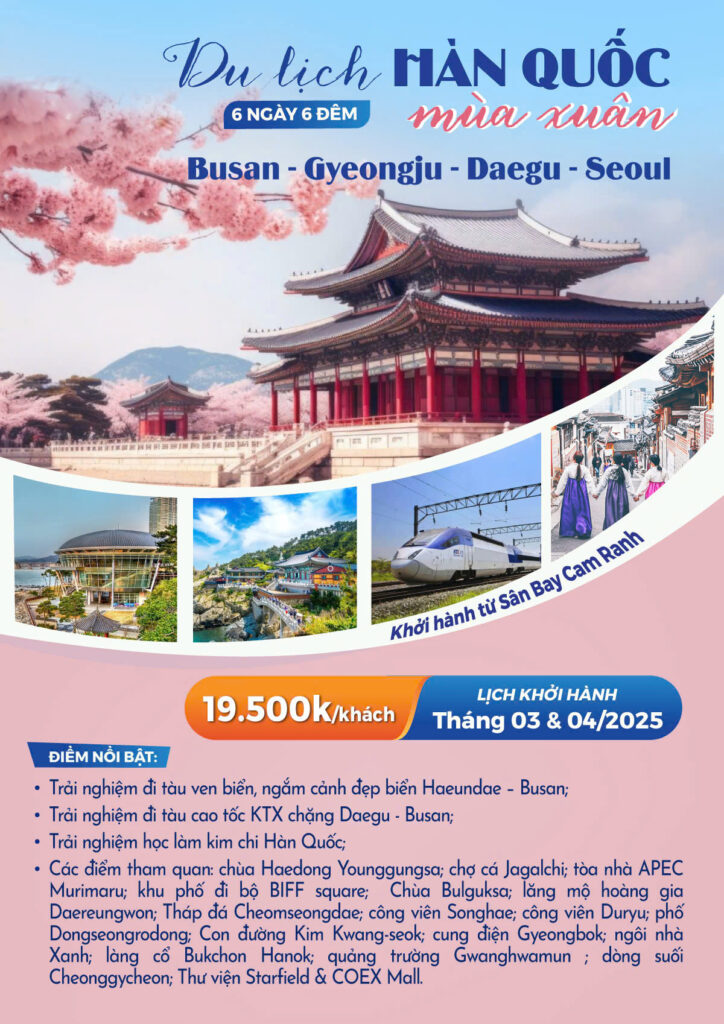 Giá tour Hàn Quốc: Busan - Gyeongju - Daegu - Seoul trọn gói