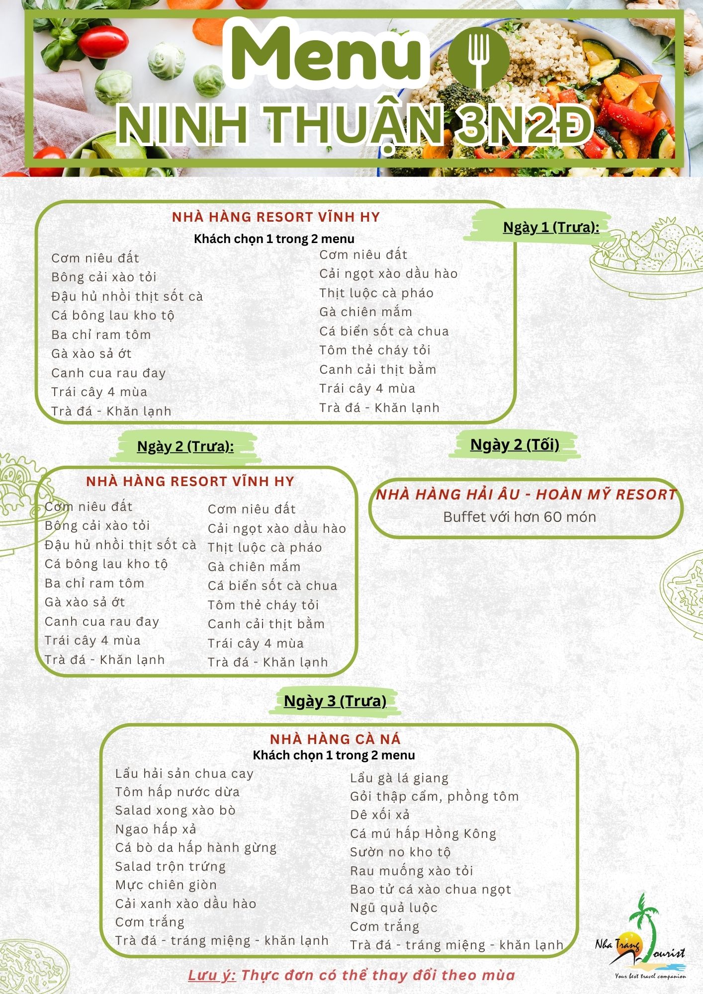 NINH THUAN MENU