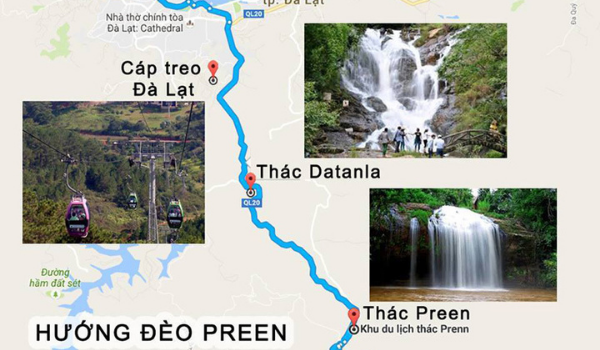 Bản đồ du lịch Đà Lạt theo cung đường đèo Prenn