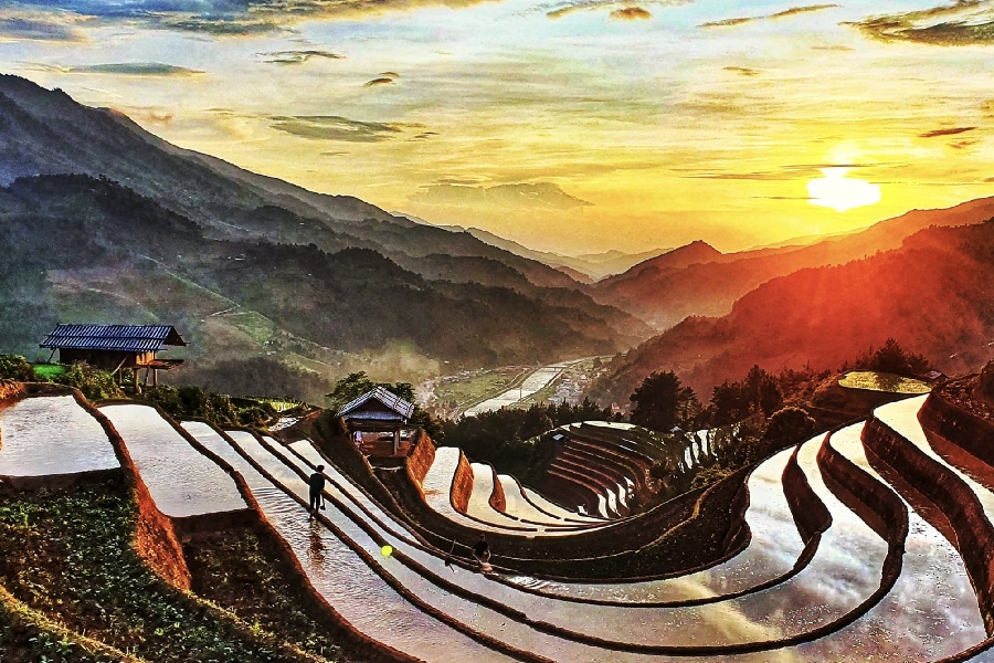 Vẻ đẹp ấn tượng của Mù Cang Chải mùa nước đổ