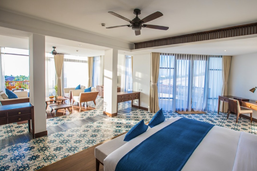 Phòng Suite Anam Terrace tone xanh cực đẹp mắt