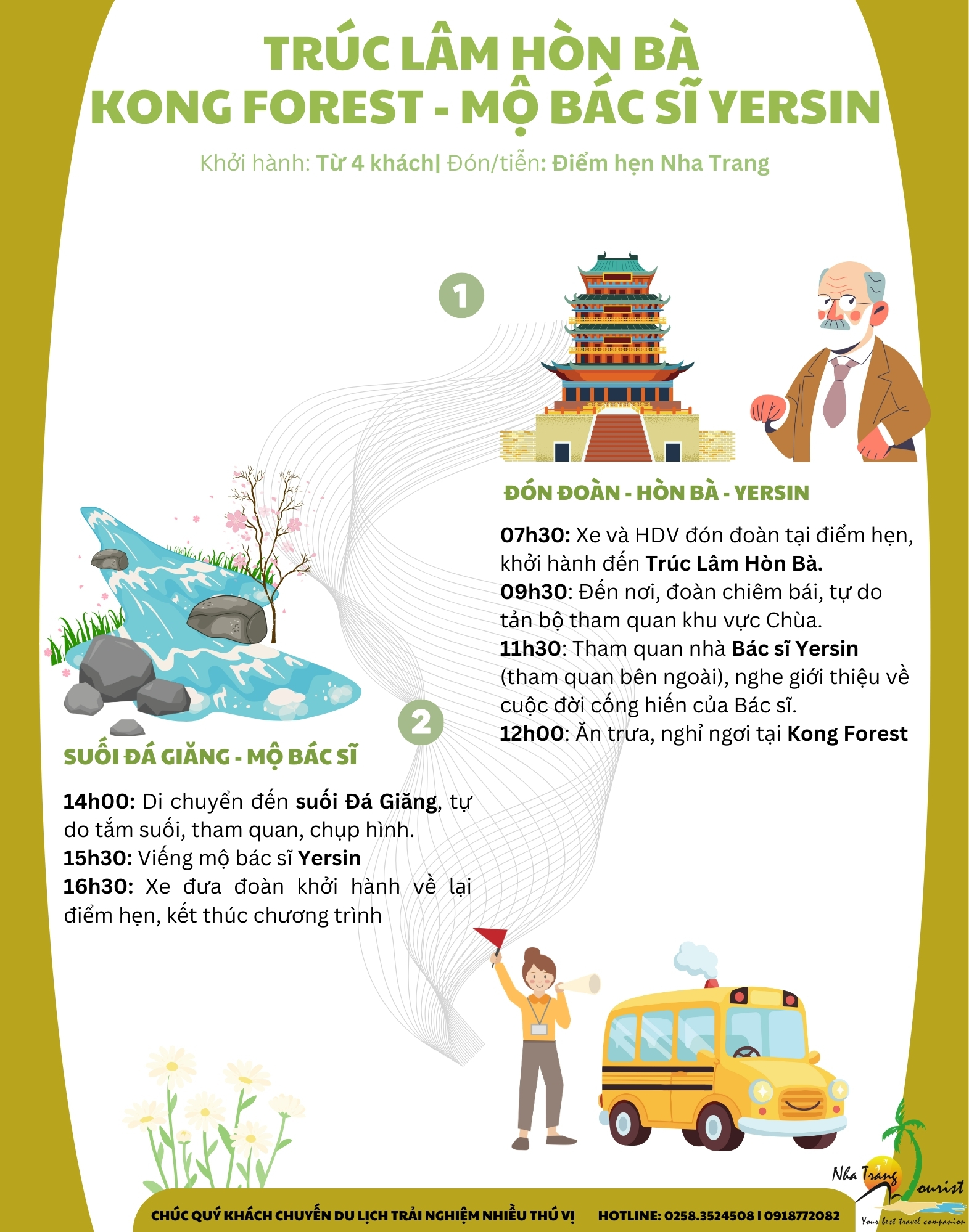 Tour tham quan Trúc Lâm Hòn Bà - Kong Forest - Mộ Bác Sĩ Yersin 1 ngày 19 Lịch trình chi tiết tour tham quan Trúc Lâm Hòn Bà - Kong Forest - Mộ Bác Sĩ Yersin 1 ngày
