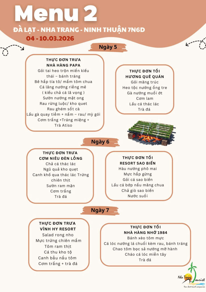 Hành trình trải nghiệm cao cấp dành cho khách Việt kiều về thăm quê hương 3 menu tour ngay 2