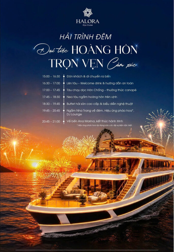 Du thuyền Halora Elys Cruise ngắm hoàng hôn vịnh Nha Trang 13 du thuyen halora elys cruise ngam hoang hon 1 1