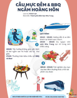 Lịch trình chi tiết Tour BBQ ngắm hoàng hôn - Câu mực đêm Nha Trang