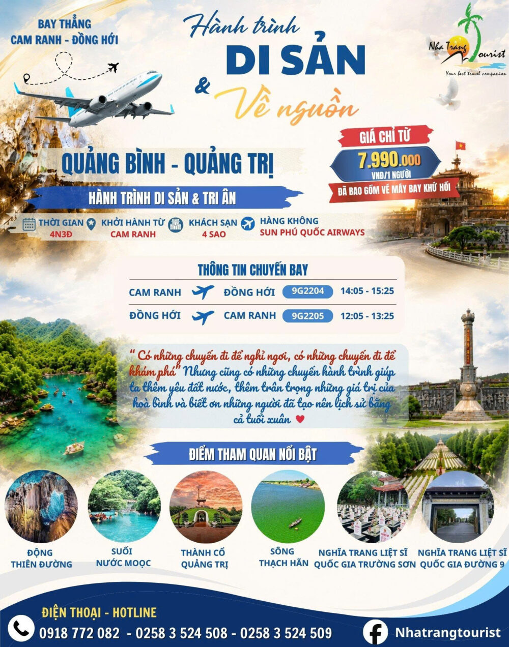Tour Quảng Bình - Quảng Trị 4 ngày 3 đêm từ Nha Trang