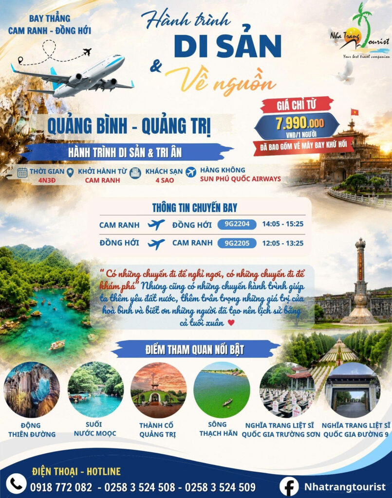 Tour Quảng Bình - Quảng Trị 4 ngày 3 đêm từ Nha Trang