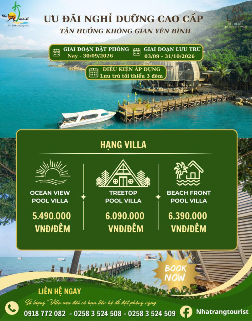 Ưu đãi nghỉ dưỡng cao cấp hạng Villa tại An Lâm Retreats Ninh Vân Bay