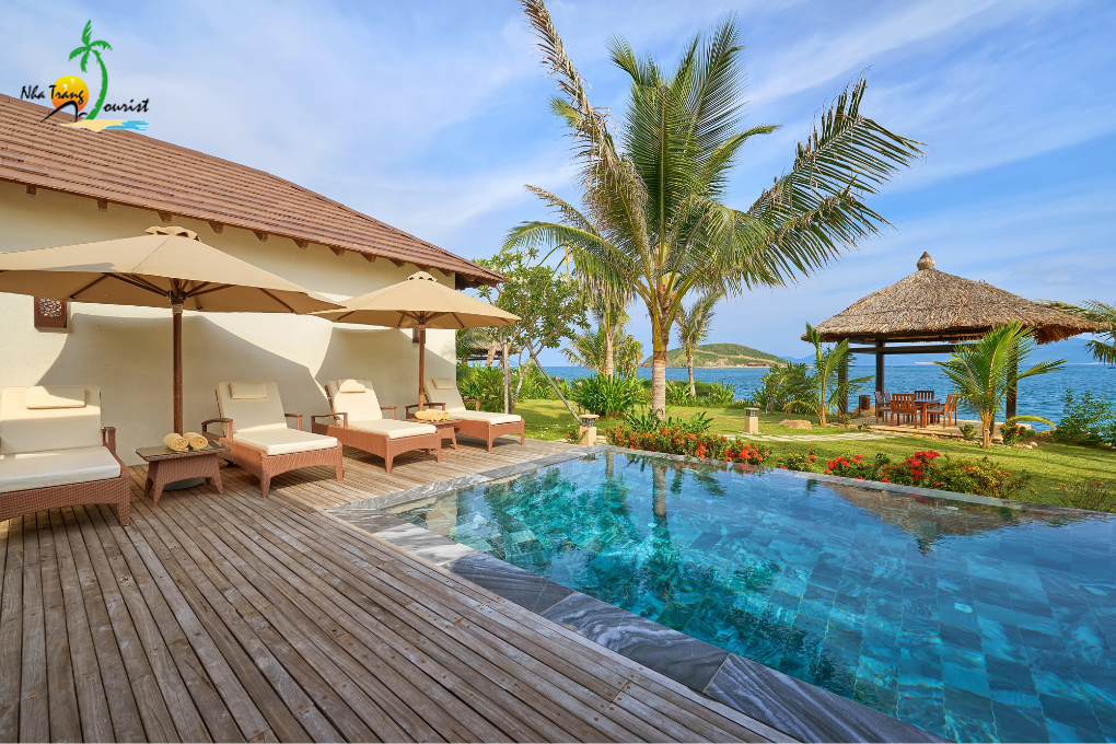 Private pool villa at Amiana Resort Nha Trang with tropical garden and sea views