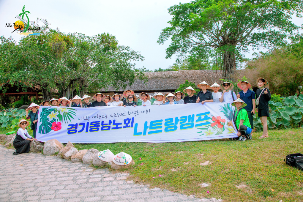 A corporate group enjoying a team experience in Nha Trang as part of a group travel programme