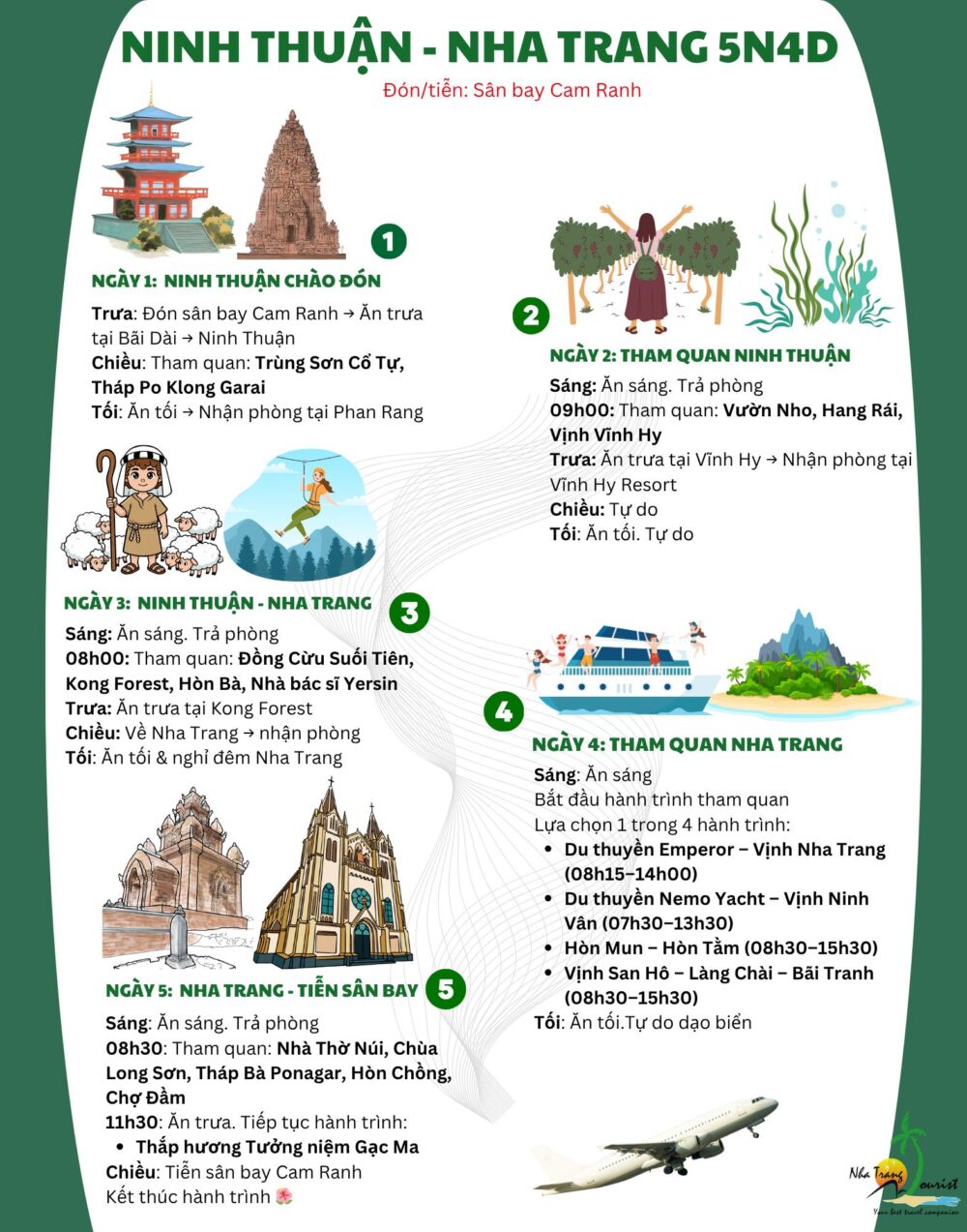Lịch trình tour Ninh Thuận - Nha Trang 5N4Đ khởi hành từ Hà Nội